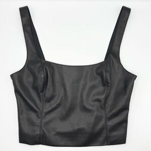 Abercrombie & Fitch Black Faux Leather Tank Top